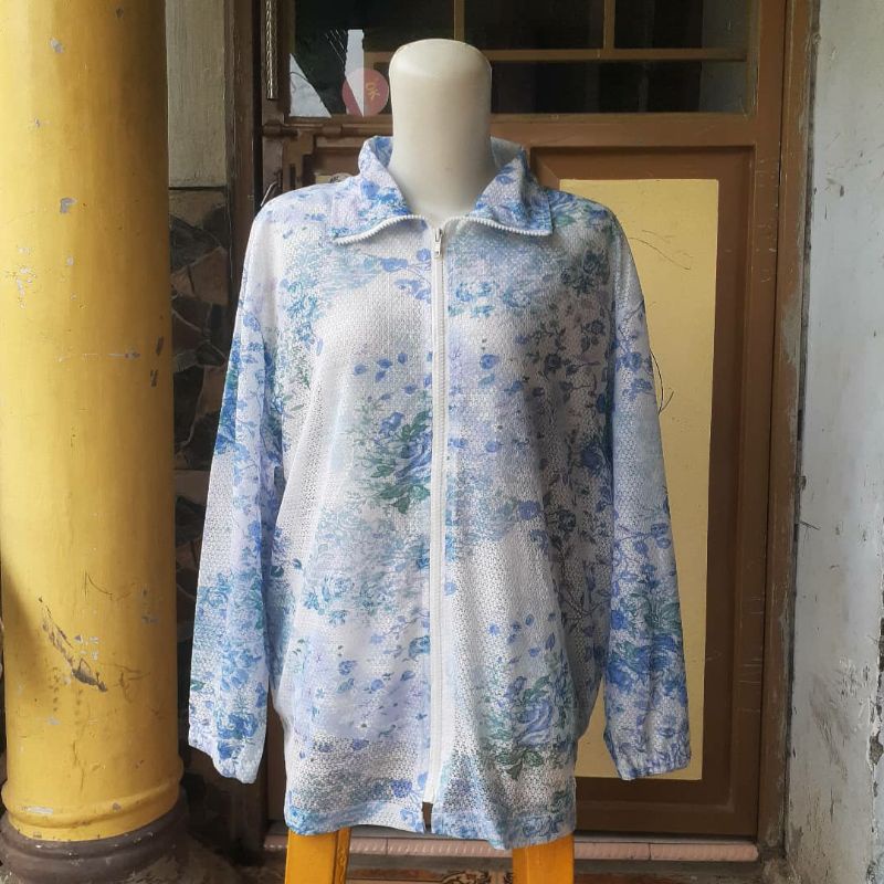 SALE JAKET VINTAGE / jaket parasut / thrift jaket second-Rajut blue 116x67