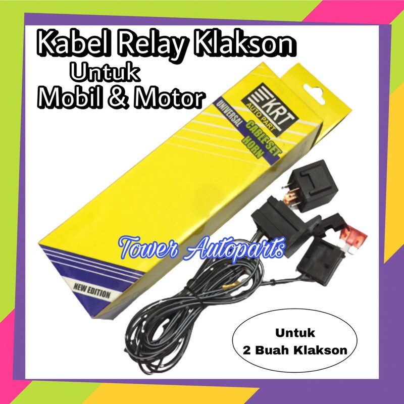 Kabel Relay Set Klakson Untuk Mobil &amp; Motor Original (Komplit Kabel-Relay-Sekring)