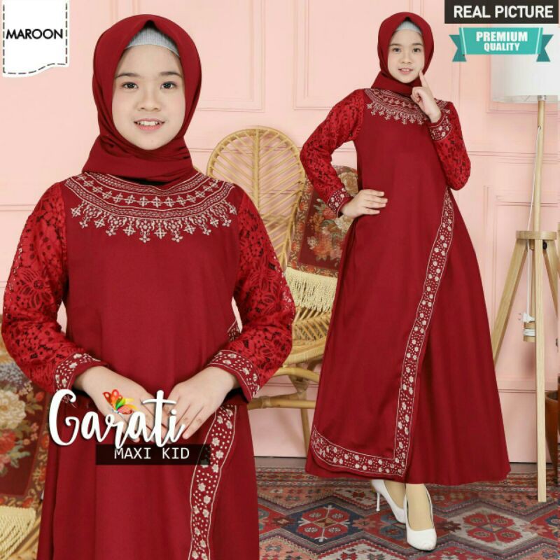 Setelan Baju Anak perempuan Gamis Umur 9 10 11 Tahun Set Stelan wanita Murah Import Cewek Usia remaj