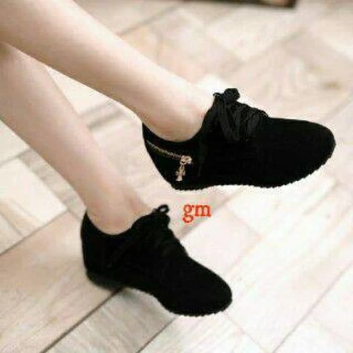 Rl36 Sepatu Boots Wanita Merk Safety Girl Lucu Murah Boot Cewek M VO810 Flat Boots Mozza Hitam Rn01