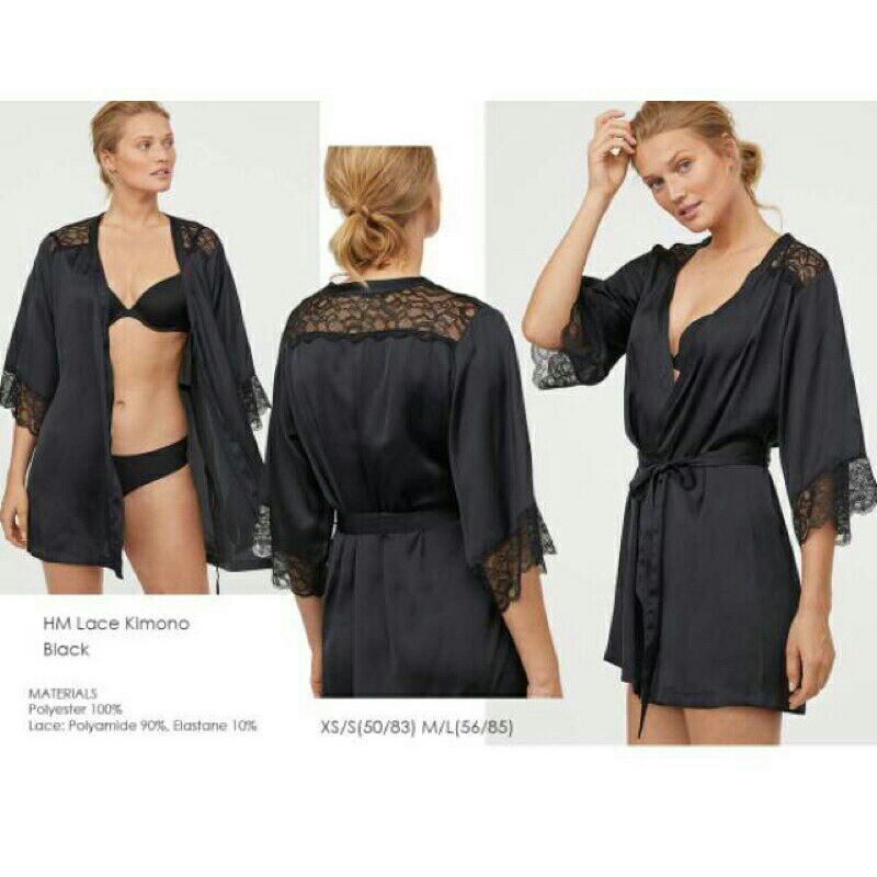 Kimono Satin HnM Hight Quality Kimono Baju Tidur Satin Grade A Oiginal Branded