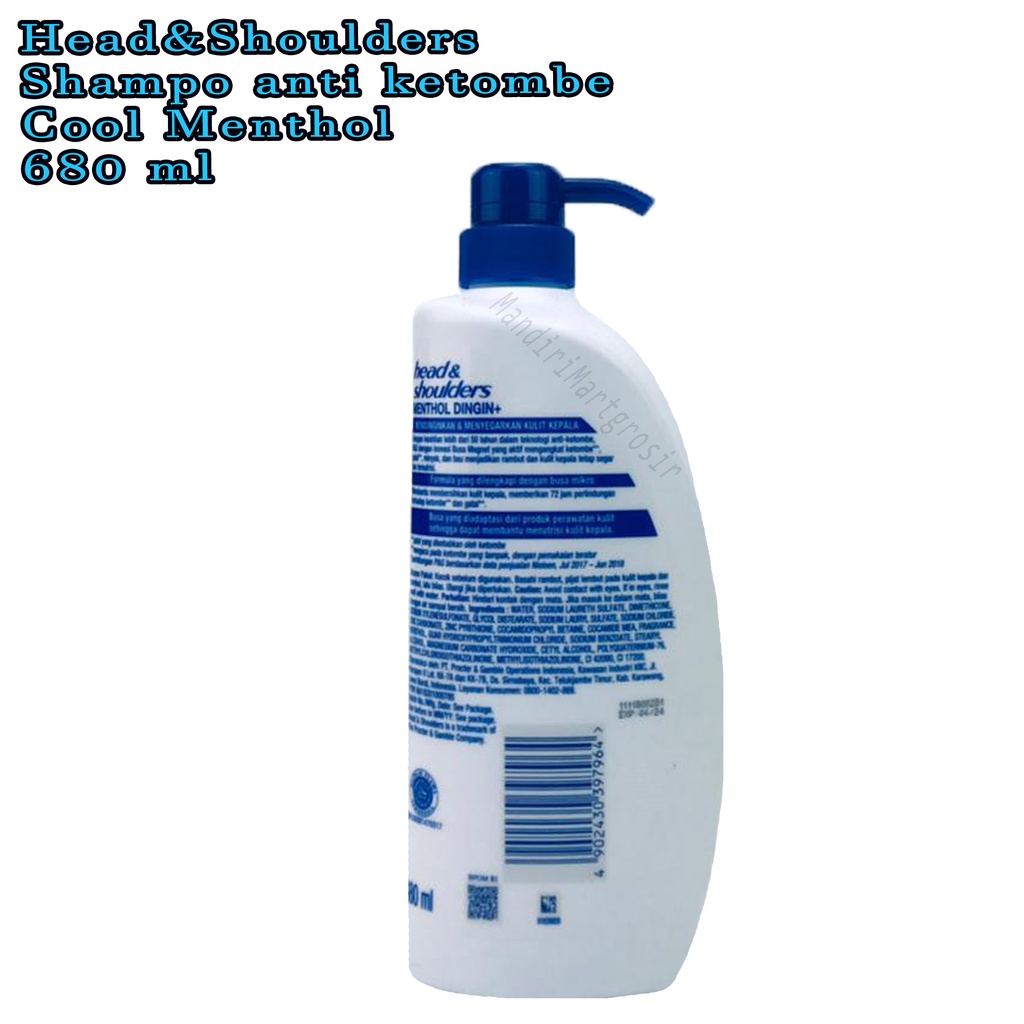 Head &amp; Shoulders * Anti dandruff * Shampo anti ketombe * cool memthol * 680ml