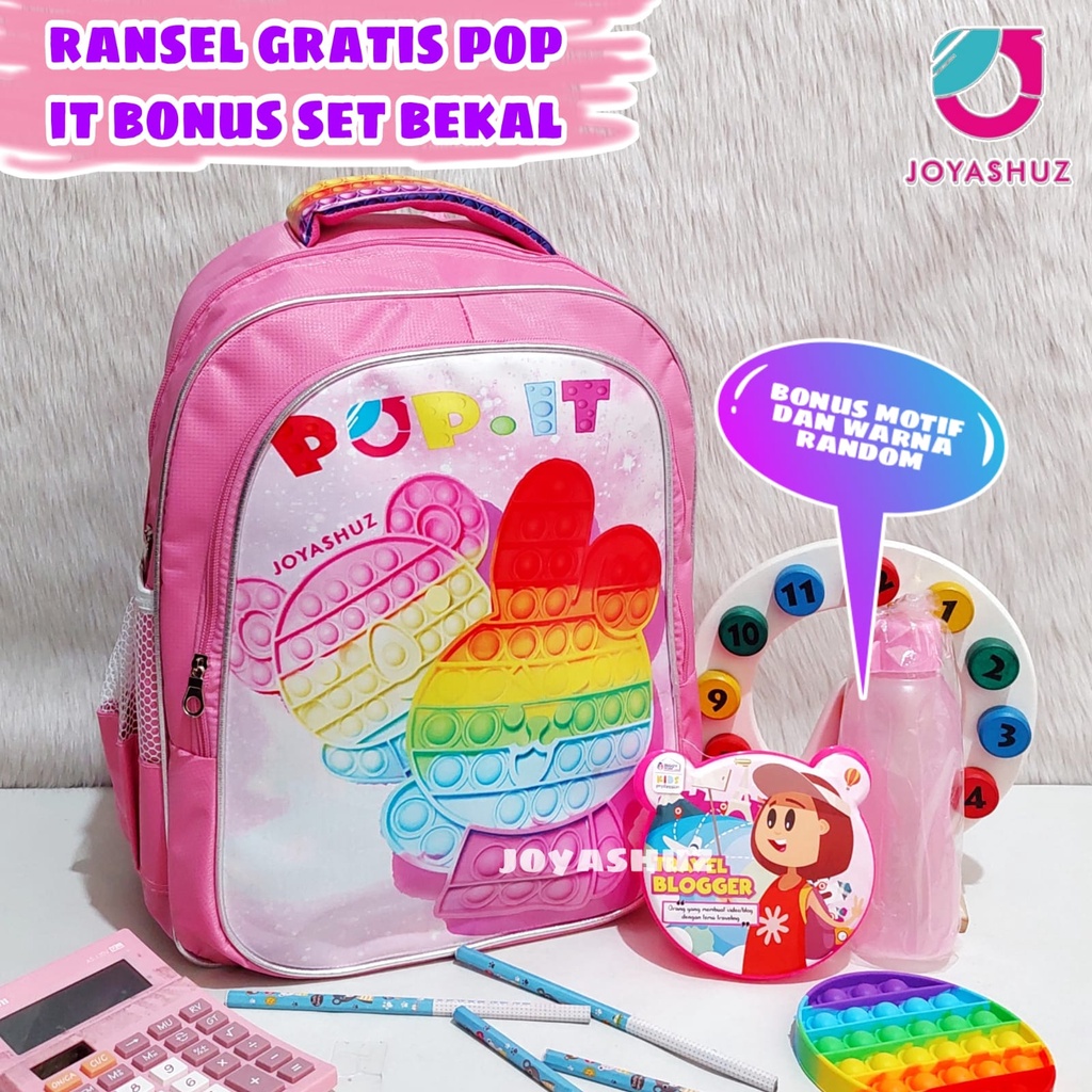 Tas Pop IT Gratis Mainan Pop It - Tas Ransel Anak Perempuam Gratis POP IT - Tas Anak Gratis Hadiah - Ransel POP IT - Tas Anak Gemas - POP IT - Ransel Gratis Mainan - Ransel Anak Perempuan SD - Joyashuz