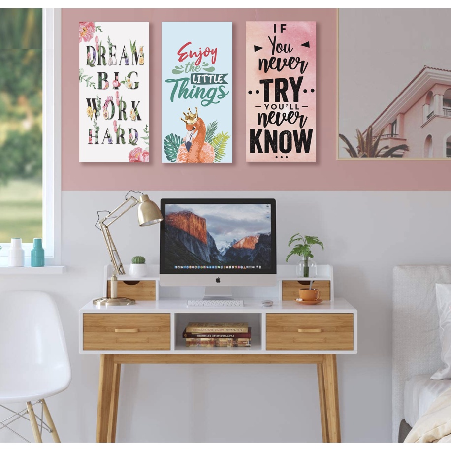 Hiasan Dinding Quotes Walldecor Pajangan Rumah Poster Kayu Motivasi Vintage  (M 04)