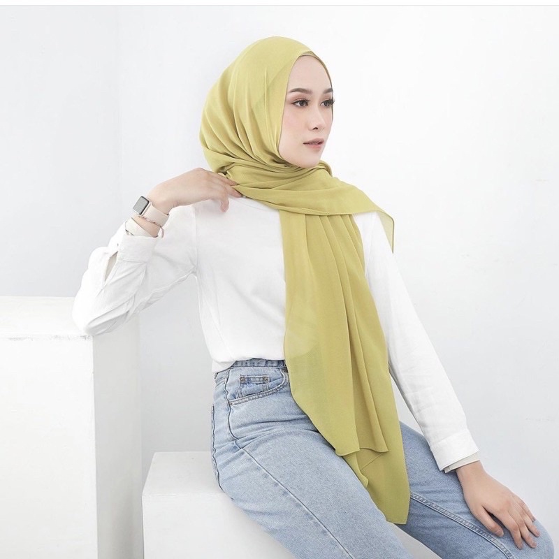 ALGHANI - PASHMINA CERUTY BABYDOLL BASIC SHAWL POLOS 180x75