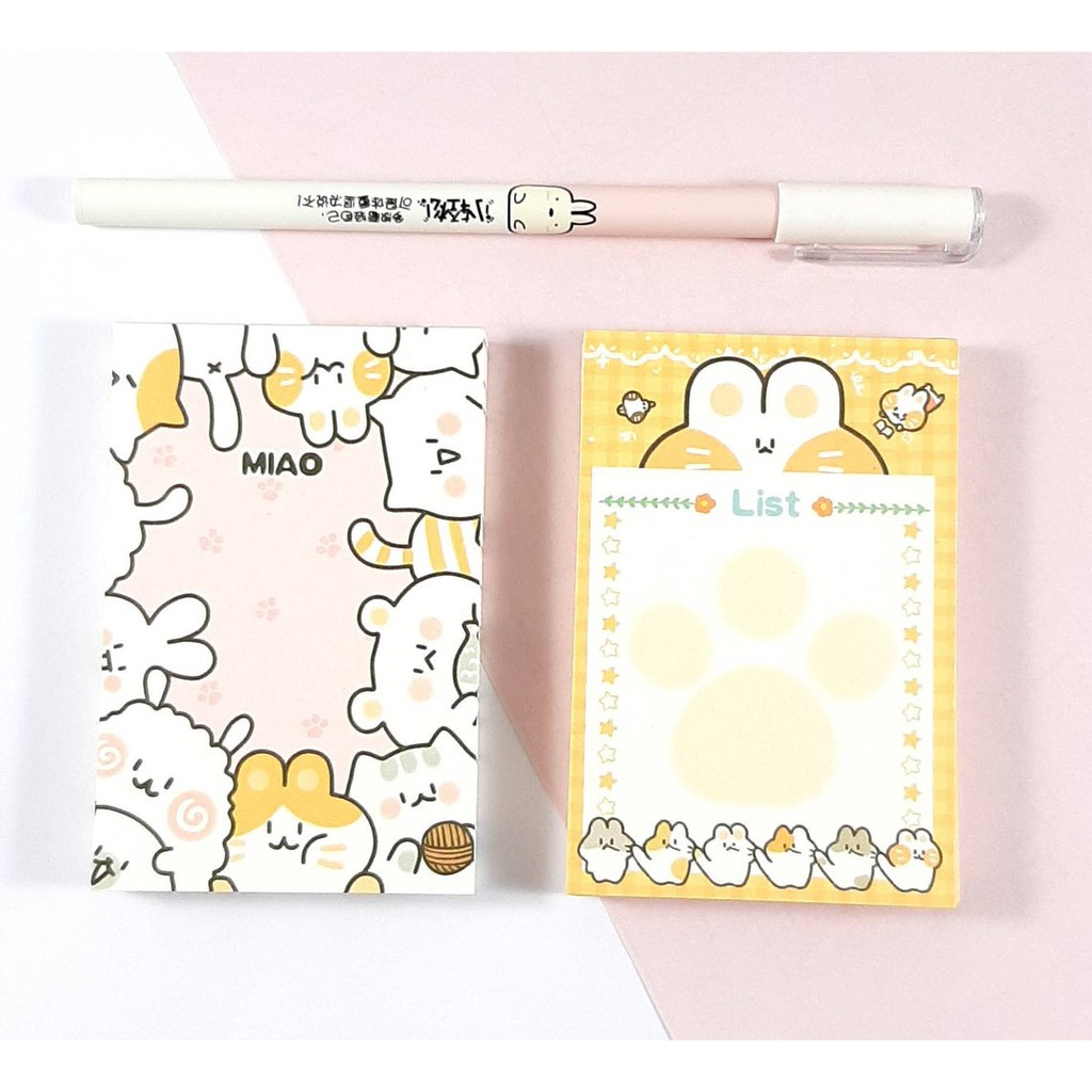

memo pad sticky Notes motif kucing lucu warna kuning