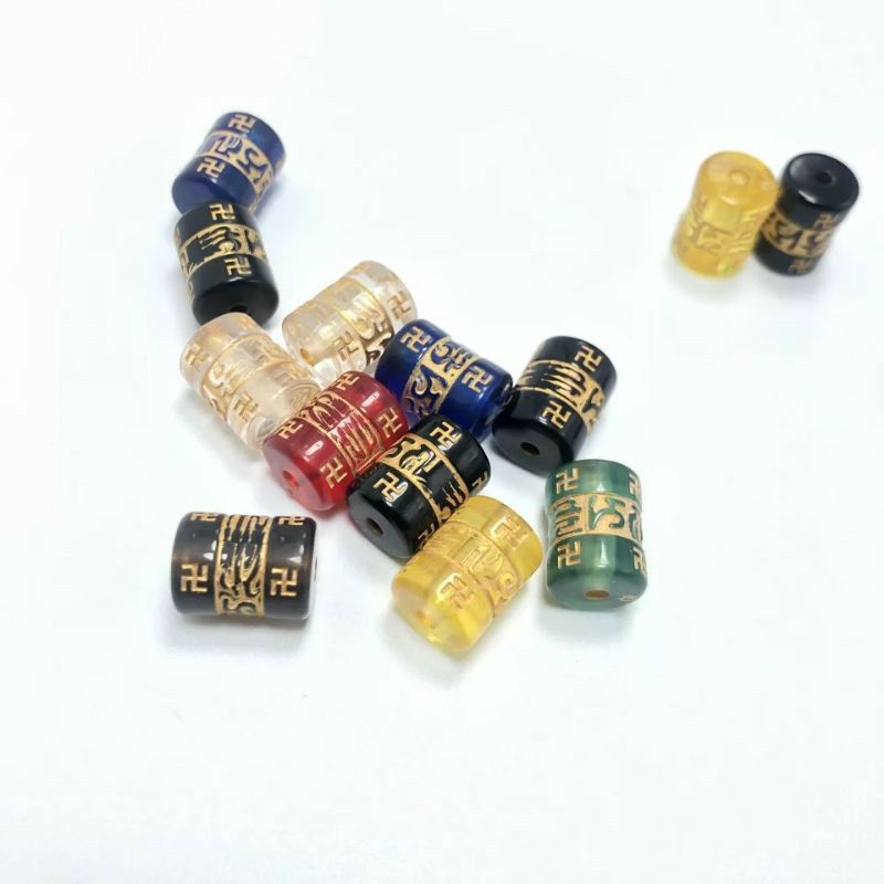 Bahan Gelang  Manik Manik Bahan Gelang Batu Tibet Tabung Mantra 8mm