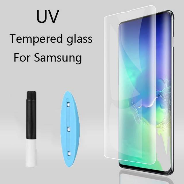 Tempered glass curved UV liquid full glue samsung s10 plus/tg full cover UV S10+/tg lasser