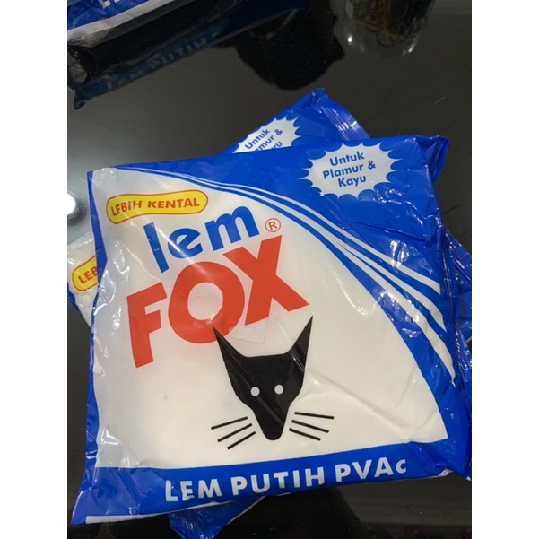 

Lem putih merk fox untuk kayu kemasan refil dan botol