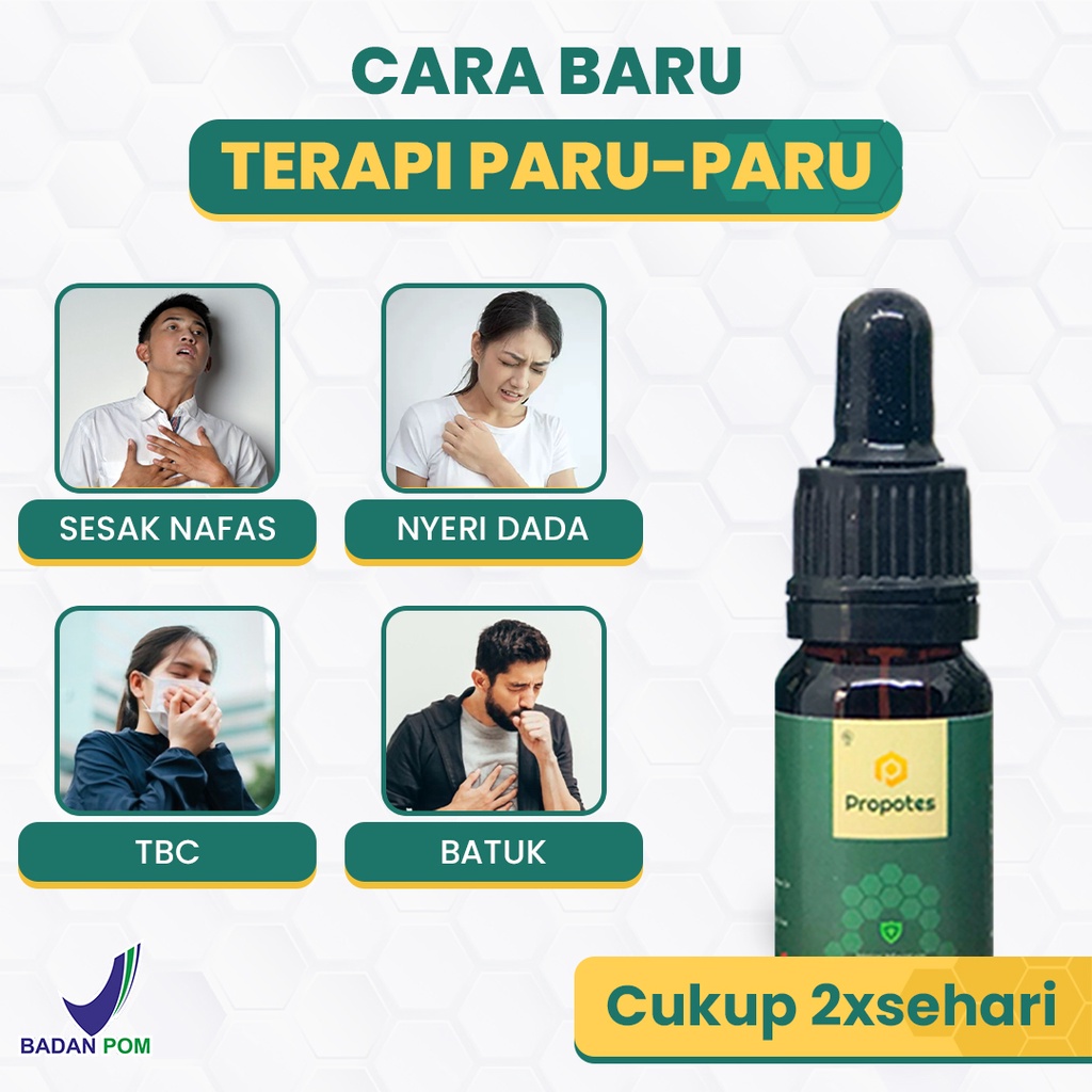 Propolis Obat TBC Paru Kronis, Batuk Berdahak &amp; Berdarah Menahun, Sesak Nafas, Asma, Paru-Paru Basah - Propotes 10ml