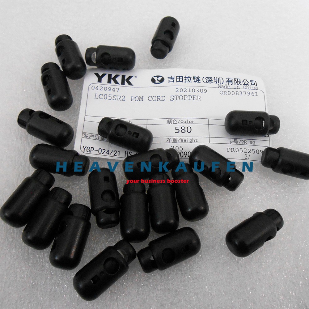 Stopper Tali / Cord Stopper YKK Poly Acetal POM Model Botol Warna Hitam Type B