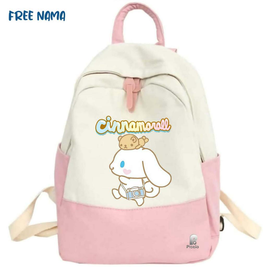 TAS RANSEL BACKPACK ANAK SEKOLAH MOTIF KARAKTER CINAMOROL SANRIO (FREE NAMA)