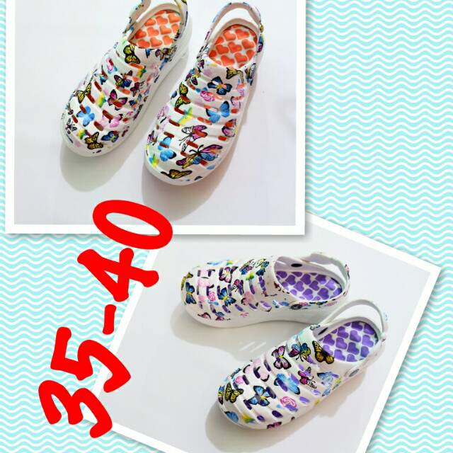 Sandal Karet Baim Wanita Motif Kupu Kupu Size 35-40