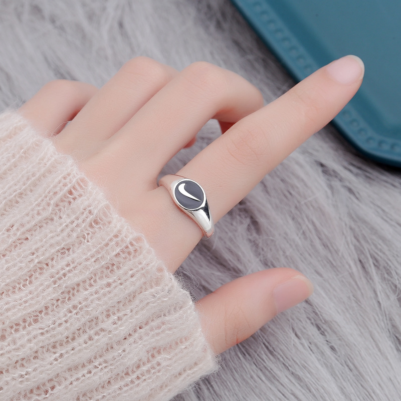 Cincin Jari Telunjuk Desain Simbol Gaya Hip Hop Gothic Untuk Pasangan