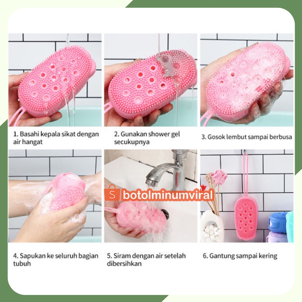 Sikat Mandi Silikon Kucing Silicon Brush Shower Puff Busa Mandi PREMIUM