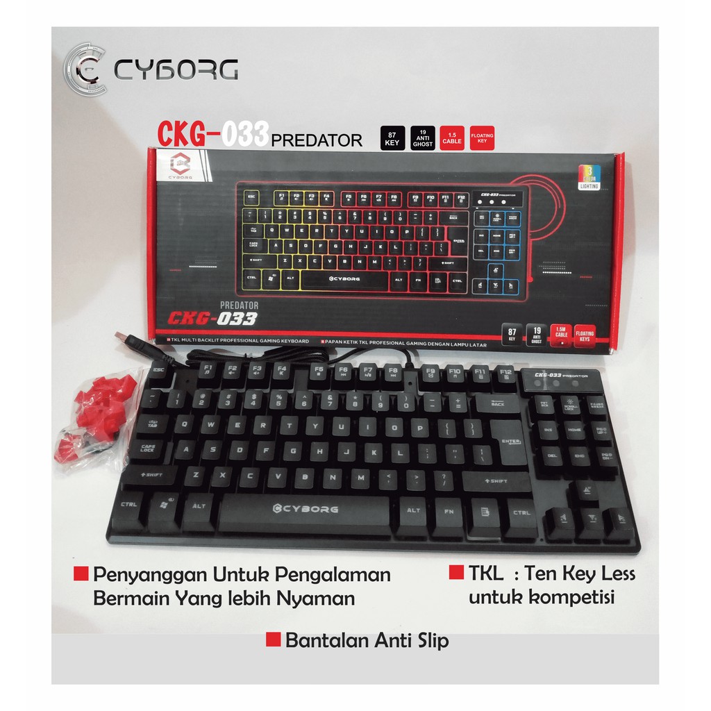 KEYBOARD GAMING CYBORG CKG-033 ( PREDATOR )