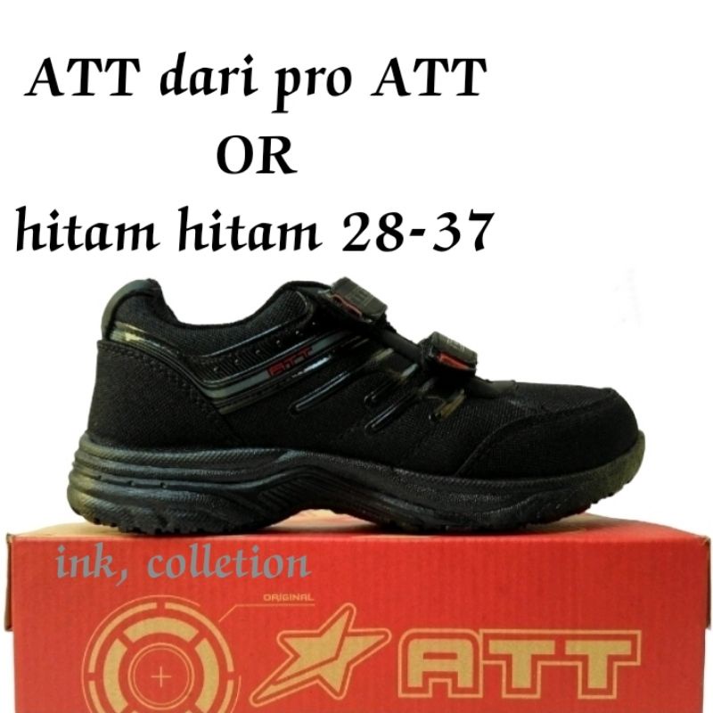 SEPATU SEKOLAH PRO ATT LST 931 ATT OR hitam polos, SEPATU SEKOLAH TK SD