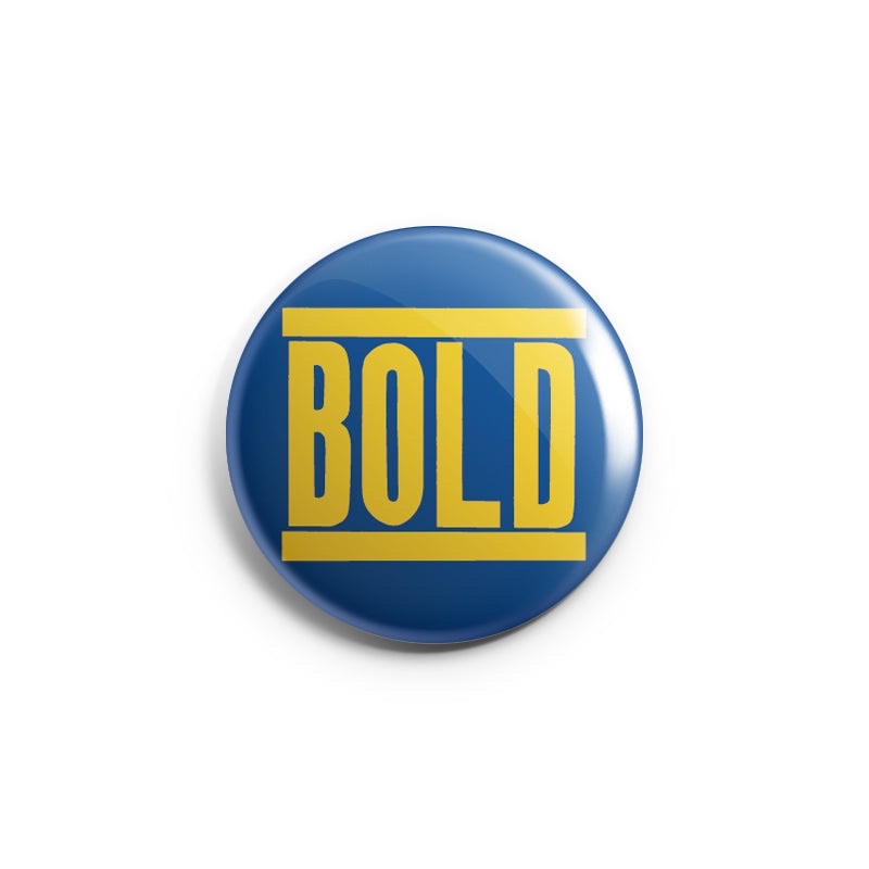 pin button band original BOLD Yellow on Blue