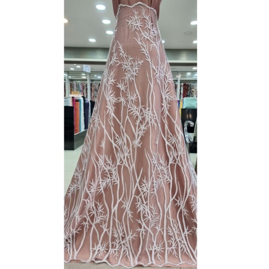 Kain Tille broken white payet edisi wedding dress 0,5m (limited stock)