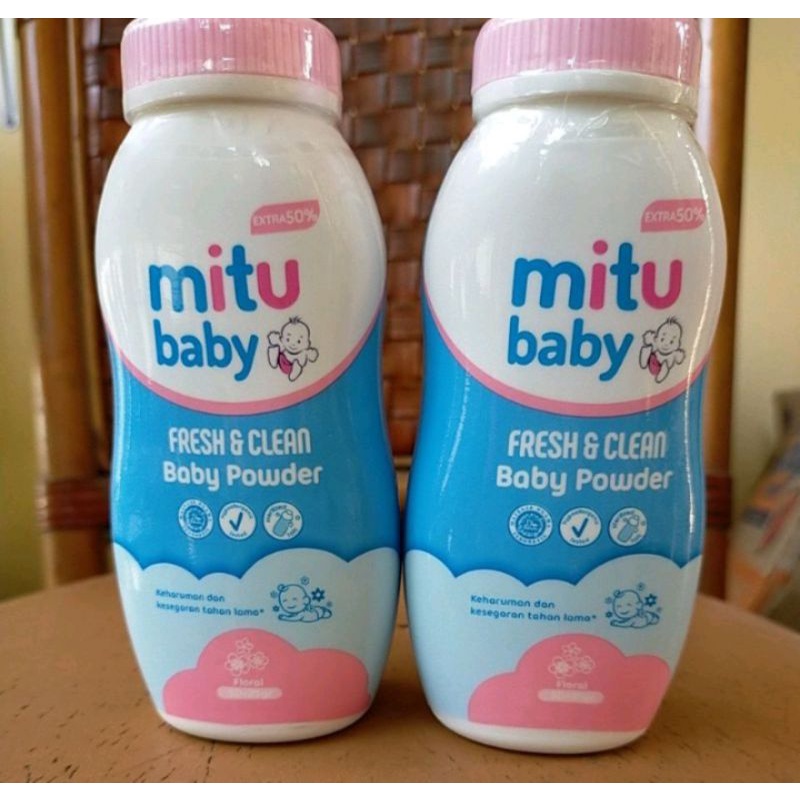 Bedak Mitu 50 + 25 gr/ Mitu Baby Powder