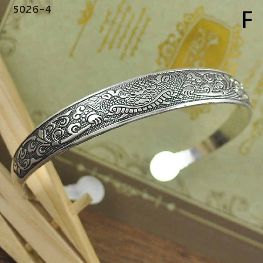 5026-4 Retro Opening  Bracelet Jewelry Vintage Tibetan Silver Totem Carved Bangle Cuff 5026-4