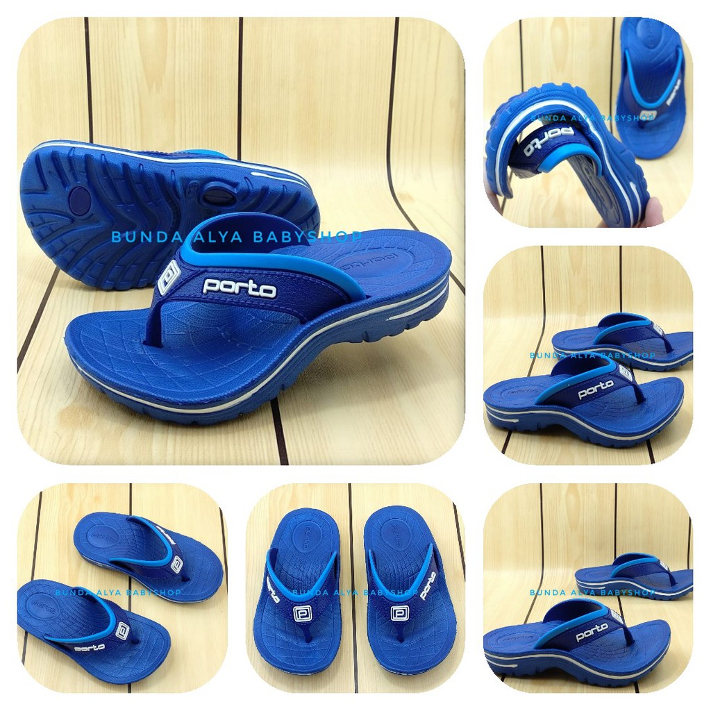 Sendal Anak Laki Laki Usia 3 4 5 6 7 Tahun Karet Anti Licin - Sandal Jepit Anak Cowok Karet BIRU Anti Slip Size 24 - 35