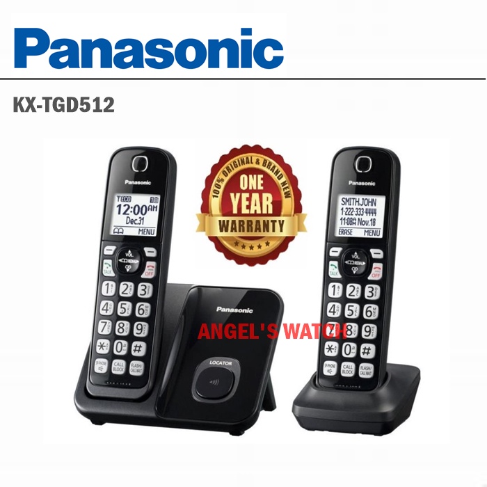 angelswatch telepon wireless panasonic 2 handset kx-tgd512 TGD512/ WIRELESS PHONE ORIGINAL PANASONIC KX-TGD512 TGD512