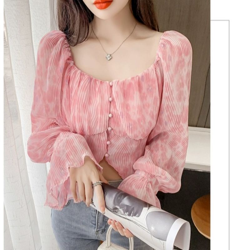 MDLV ~ 5920# Annatina Pleated Top Atasan Blouse Import