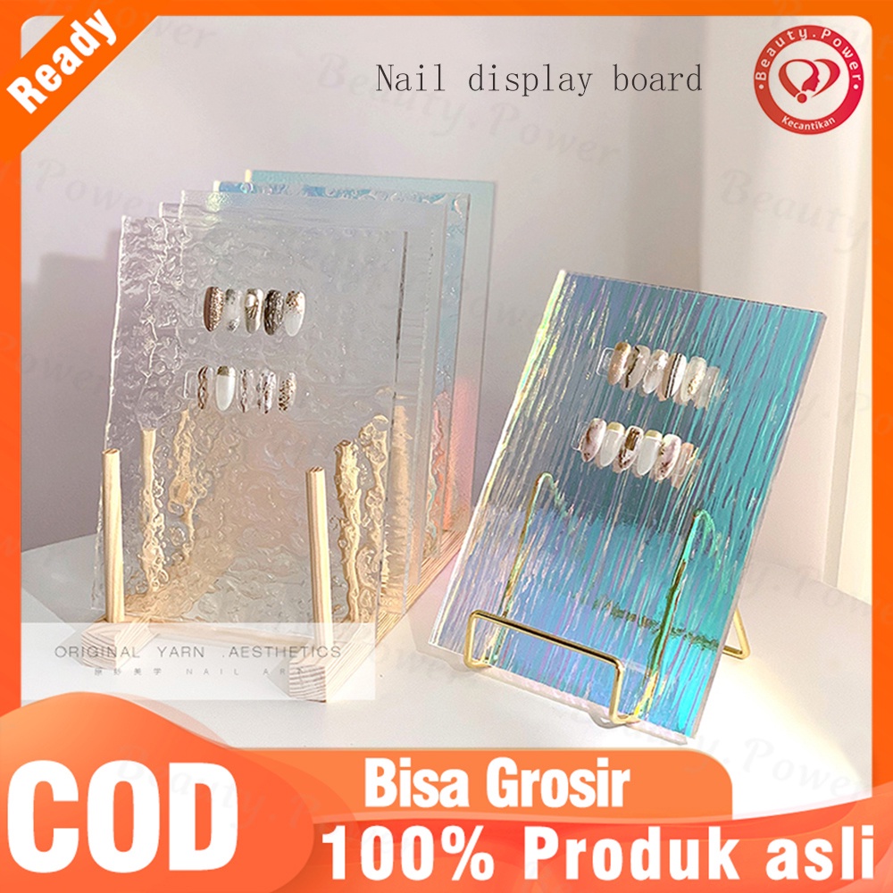 Papan Display Kuku Palsu Efek Aurora Bahan Akrilik Untuk Latihan Nail Art