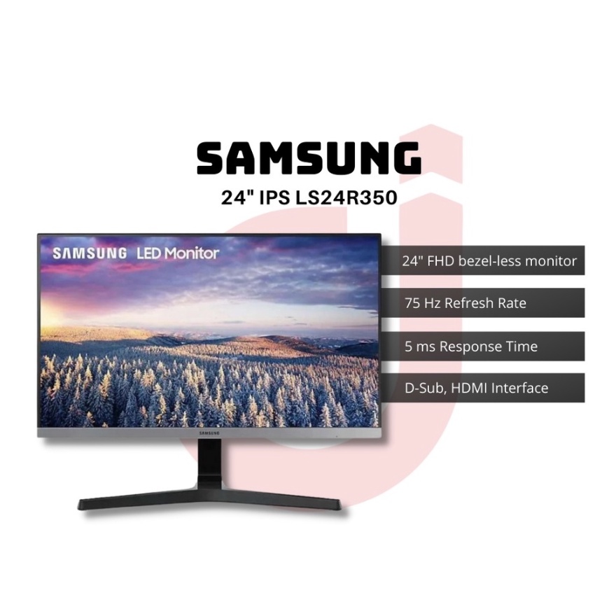 SAMSUNG MONITOR 24 INCH S24R350 IPS 75HZ THINBEZEL FREESYNC AMD