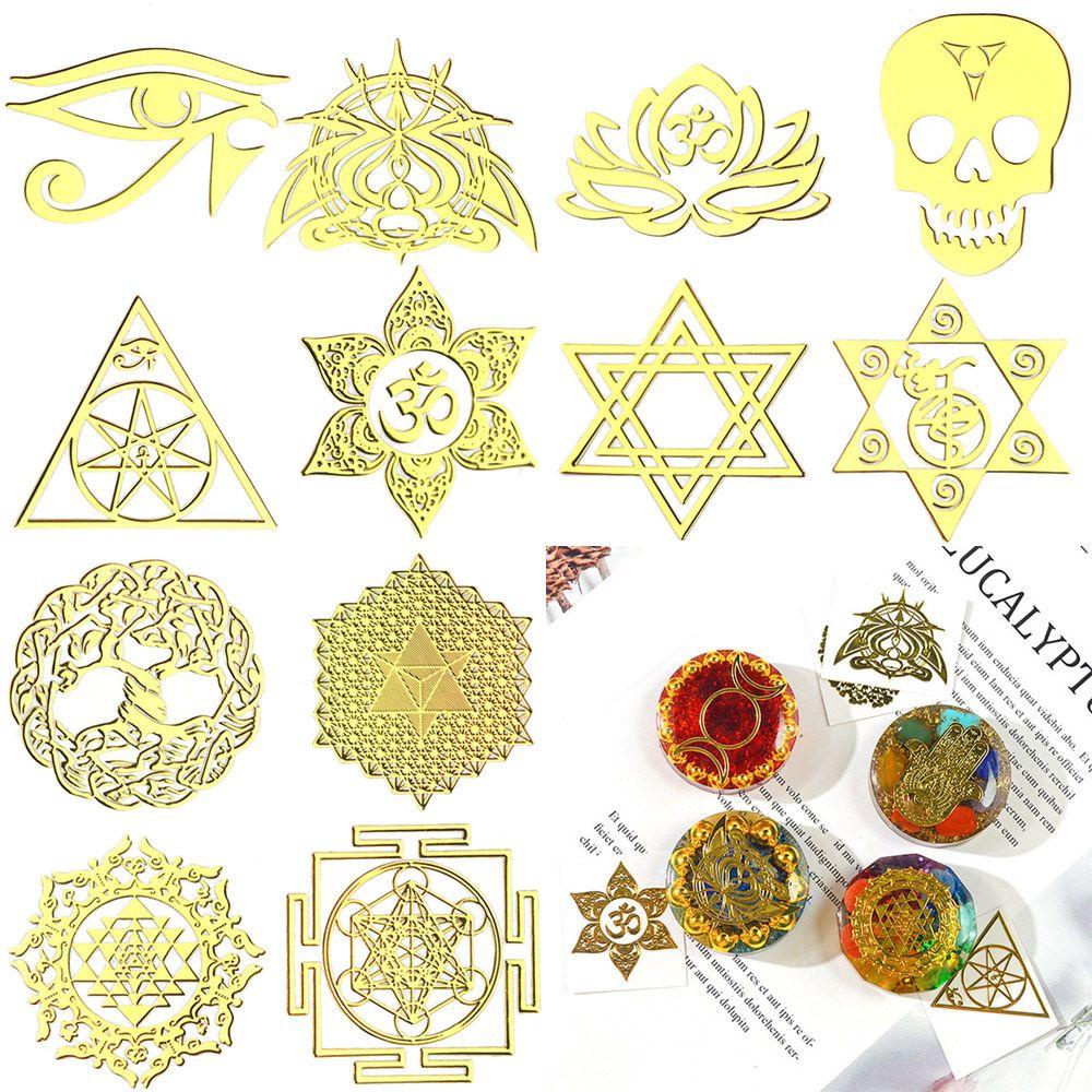 Solighter 7cakar Stiker Kerajinan Energi Orgonite DIY Aksesoris Ornamen Piramid