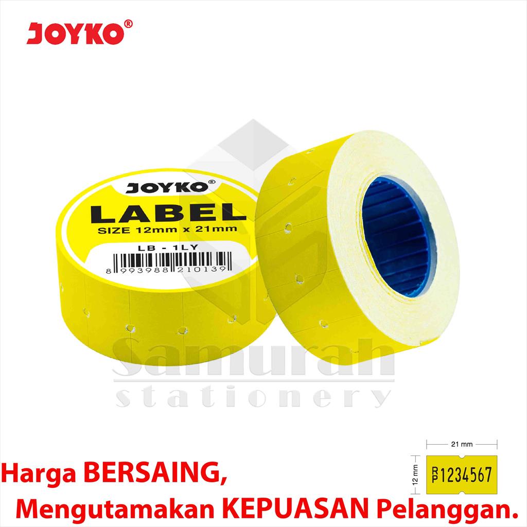 

H7Y Kertas Label Rol 1Baris Joyko LB-1LY Kuning Per Slop Isi 10 Rol @ 600 Labell / Price Labels 1
