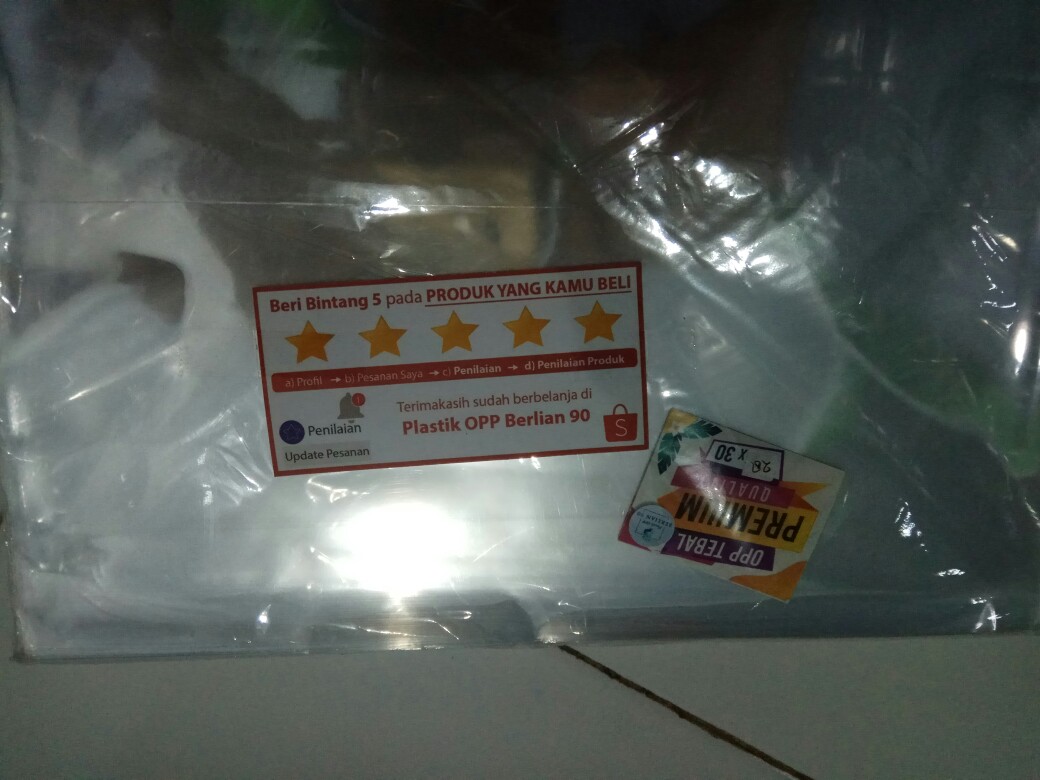 Plastik Opp Tebal 28 X 30 Cm 40s Micron / Plastik Kemasan Baju / Plastik Kemeja Isi 100 Lembar