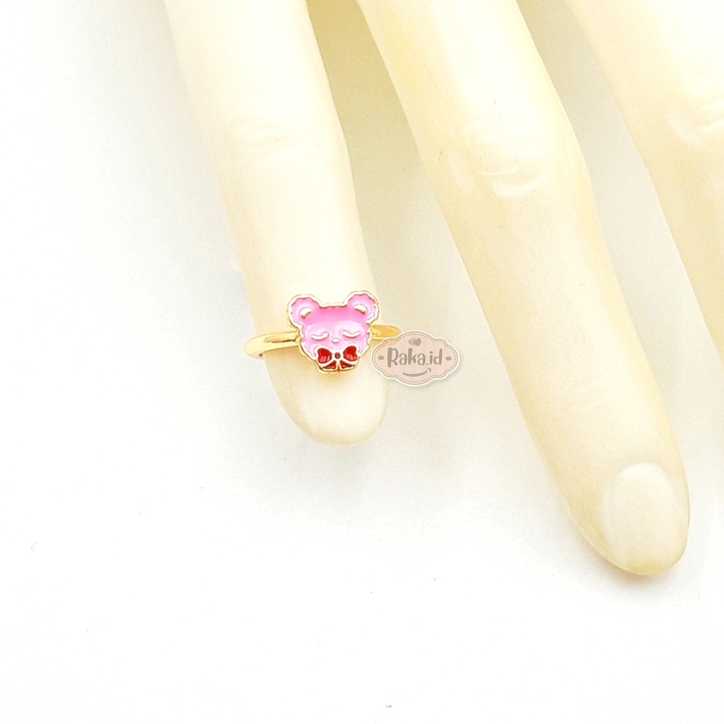 Cincin Anak Motif Bear Pink BT21 Perhiasan Cantik Anak 1030