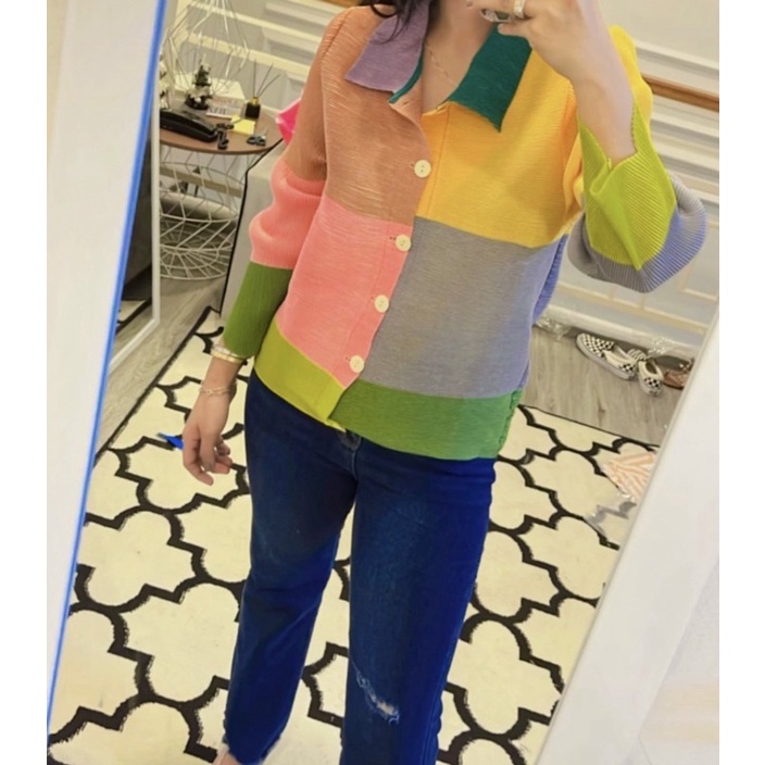 BRAND NEW - Pleats Colourfull Top made in Bangkok