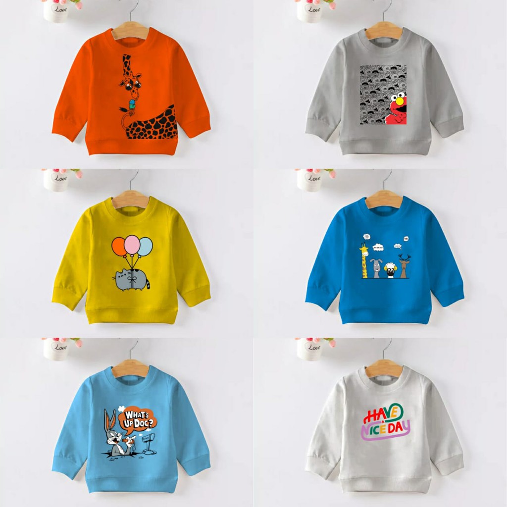 TokoMilkan - Sweater Anak Laki Laki Atau Perempuan COMBO Unur 1 - 6 Tahun Bahan Fleece