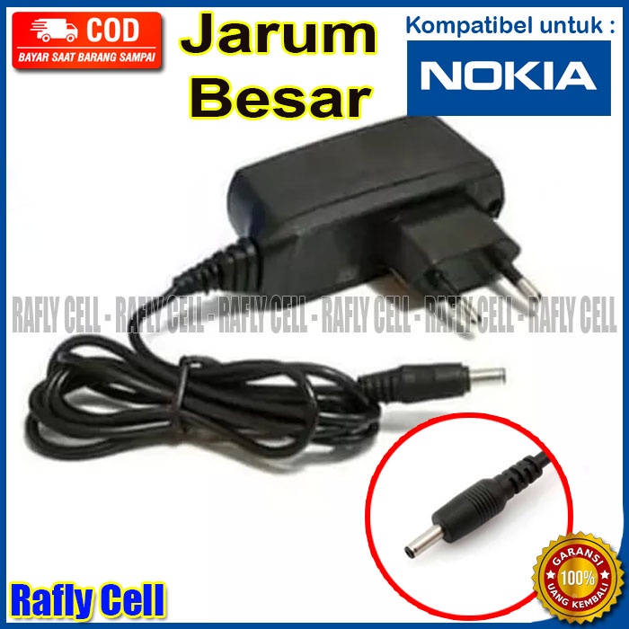 Charger Nokia Lubang Colokan Besar Casan Jarum Gede HP Lama Jadul Carger Nokia 1100 1110 1112 1600 2