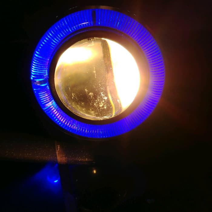 foglamp lampu sorot bumper depan angel eyes model proyektor projektor ring biru dan putih clear DLAA