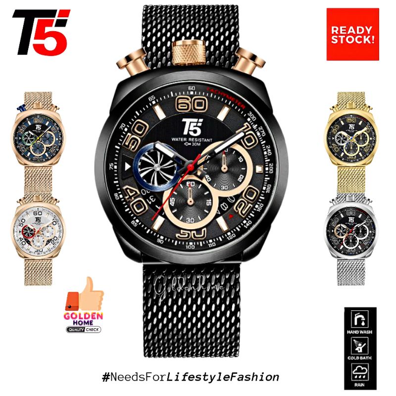 JAM PRIA T5 ORIGINAL 100% H3748 3748 H3748G CHRONOGRAPH FREE GIFT/HADIAH TAHAN AIR 3ATM BERGARANSI F