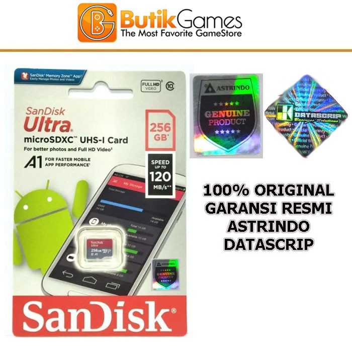 SanDisk Ultra A1 Micro SD Card 256GB 256 GB Garansi Resmi sdcard microsd