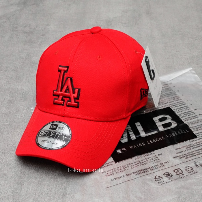 Topi Pria Topi Baseball Pria Topi Cowok Topi LA import MLB unisex mirror - Logo List Hitam(Q5Z9) Top