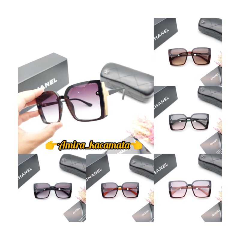 [BISA COD√]Kacamata Fashion Wanita Kacamata Sunglasses/Chanel/Lensa UV Super Premium