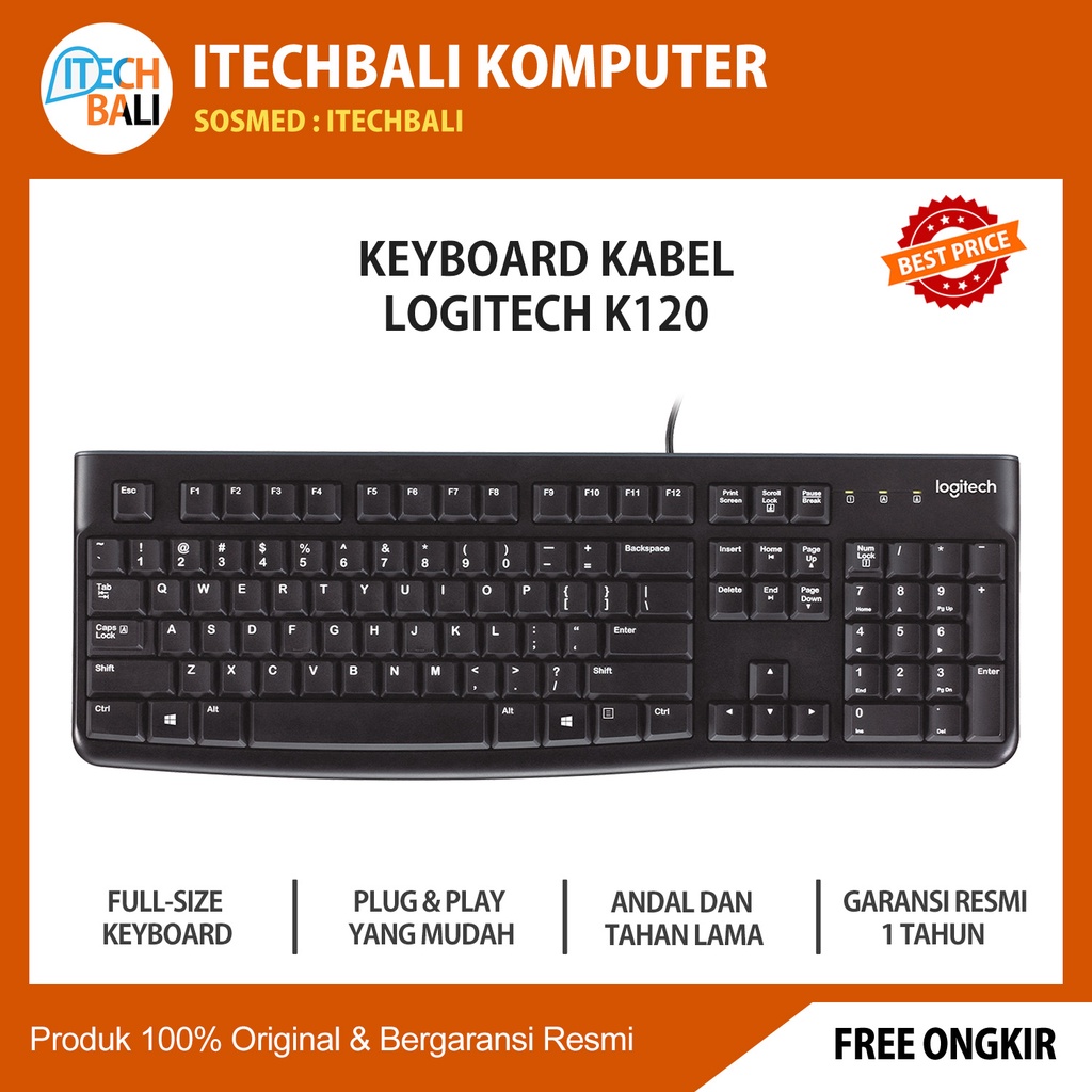 Keyboard LOGITECH K120 Keyboard Kabel 100% Original