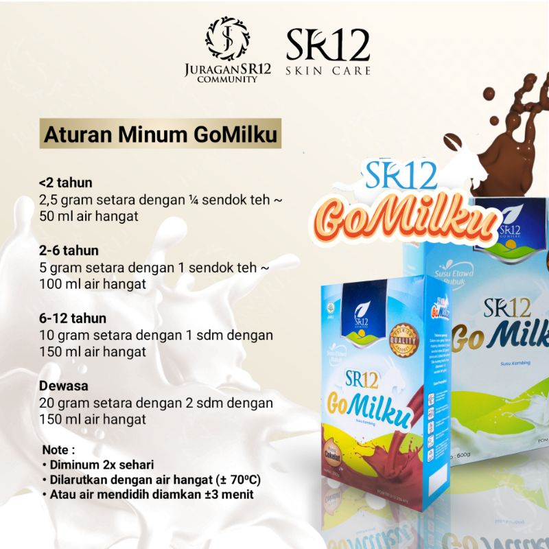 SR12 GO MILKU COKLAT SUSU ETAWA TERBAIK / GOMILKU SUSU KAMBING KUALITAS PREMIUM