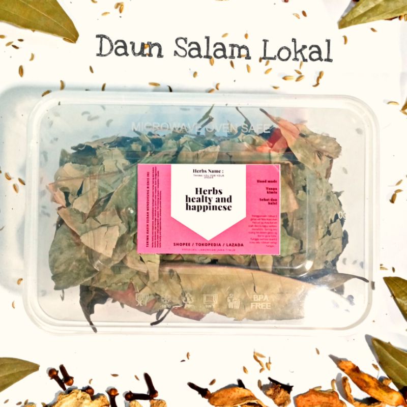 

Daun Salam Kering 100 Gram Untuk Campuran Minuman Rempah Herbal godhogan JSR By Secret Garden Store