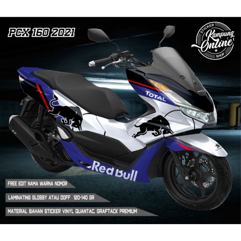 Stiker/Decal Honda Pcx 160 2021 Variasi Red Bull