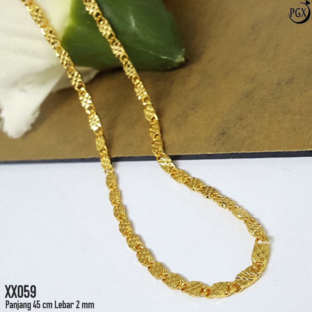 PGX Kalung Pria Wanita Xuping Perhiasan Lapis Emas Aksesoris Fashion Premium - XX059