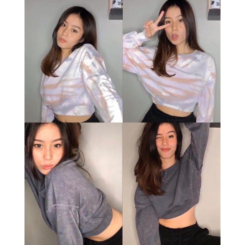 CREWNECK CROP AERO POSTALE TIE DYE ORIGINAL - SWEATSHIRT CROP AEROPOSTALE- SWEATER TIE DYE CROP