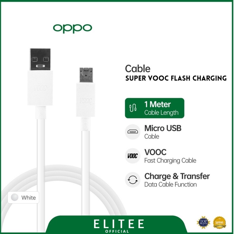 100% Original Kabel Data Charger OPPO VOOC 4A Flash Charging Micro USB &amp; Type-C