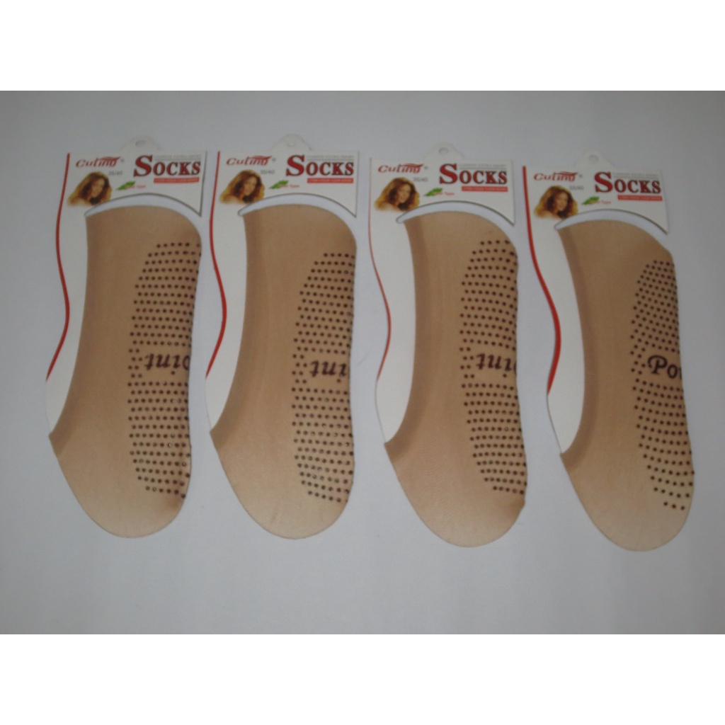 Kaosk Kaki Wanita Hidden Socks Anti Slip / Invisible Socks Balet  - Warna Cream